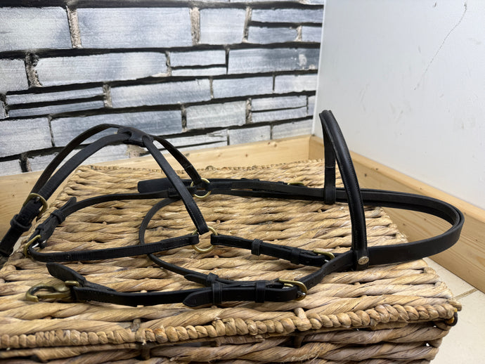 S/H Black English GFS Grackle Bridle - Black - Full