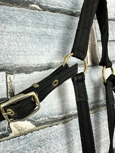S/H Webbing Hunting Breastplate - Black/Brass - Full