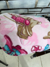 Load image into Gallery viewer, Tiny Fleece Shetland/Pony Pad Saddle -Complete with Girth &amp; Stirrups- Pink Cowgirl