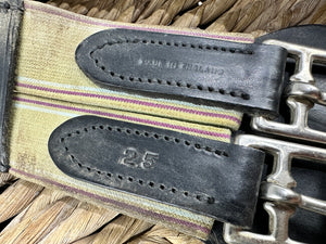 S/H English Elasticated Leather Dressage Girth -Black- 25”