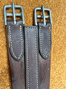 S/H Jeffries Traditional Baghide Leather Show Girth - Brown - 46”