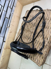 Load image into Gallery viewer, S/H Profi-Rider Crystal &amp; Patent Dressage Bridle -Black- Full