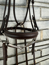 Load image into Gallery viewer, S/H English Traditional Complete Snaffle Bridle - Brown - Full