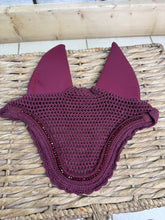 Load image into Gallery viewer, S/H Lemieux Acoustic Diamonte Fly Hood/Ears -Burgundy- L