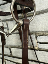 Load image into Gallery viewer, S/H English Traditional Complete Snaffle Bridle - Brown - Full