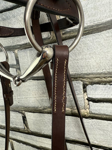 S/H English Traditional Complete Snaffle Bridle - Brown - Full