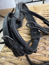 Load image into Gallery viewer, S/H Padded Flash Snaffle Bridle - Black - Full