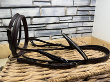 Load image into Gallery viewer, S/H Clinchered Flash Snaffle Bridle - Brown - Full