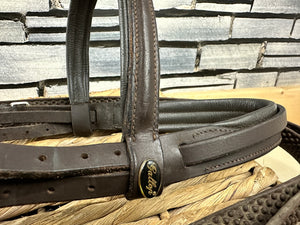 S/H Gallop Padded Cavesson Bridle -Biogrip Reins- Brown - Full