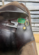 Load image into Gallery viewer, 17 1/2” Wide Ideal VSD/WH English Saddle - Brown - Working Hunter Cob - Part Suede