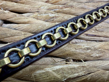 Load image into Gallery viewer, Solid Brass Chain Link Browband - Brown - Pony/Cob/Full - Showing/Inhand
