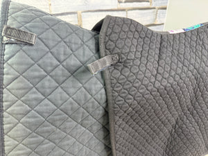 S/H 2 x Nuumed Cotton Dressage Saddlecloths - Black - L
