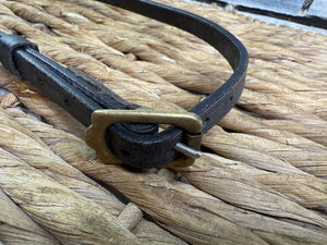 Miniture/Arab In Hand Rolled Leather Show Halter/Bridle- Green Sea Beads