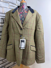 Load image into Gallery viewer, Equetech Launton Deluxe Ladies Tweed Riding Show Jacket -Green- Size 50/XXL/UK 20-22