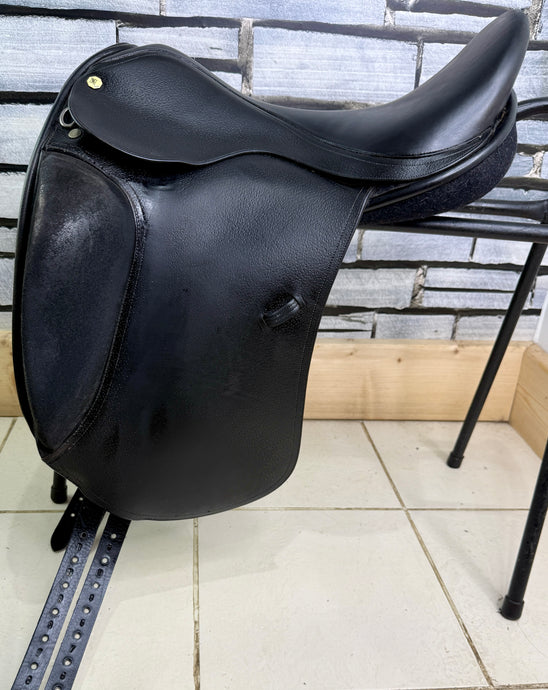 17” Wide Holistic Saddlery Monoflap Dressage Saddle - Black