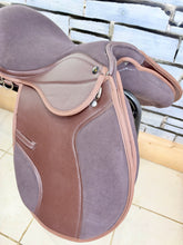 Load image into Gallery viewer, 14” Medium Changeable Gullet Small Pony GP Saddle -Brown Synthetic- Flocked