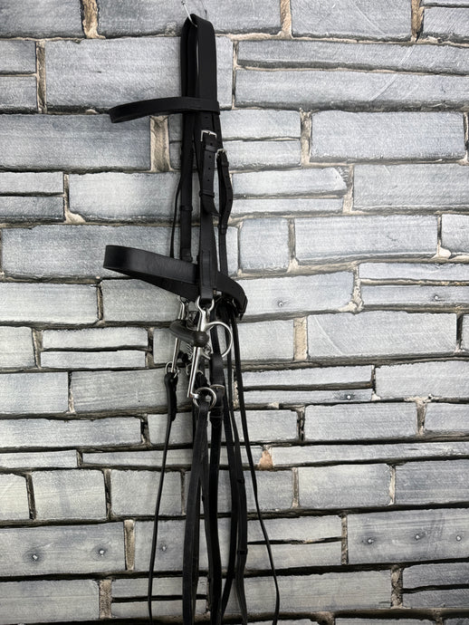 S/H English Hunter Complete Pelham Bridle - Black - Full