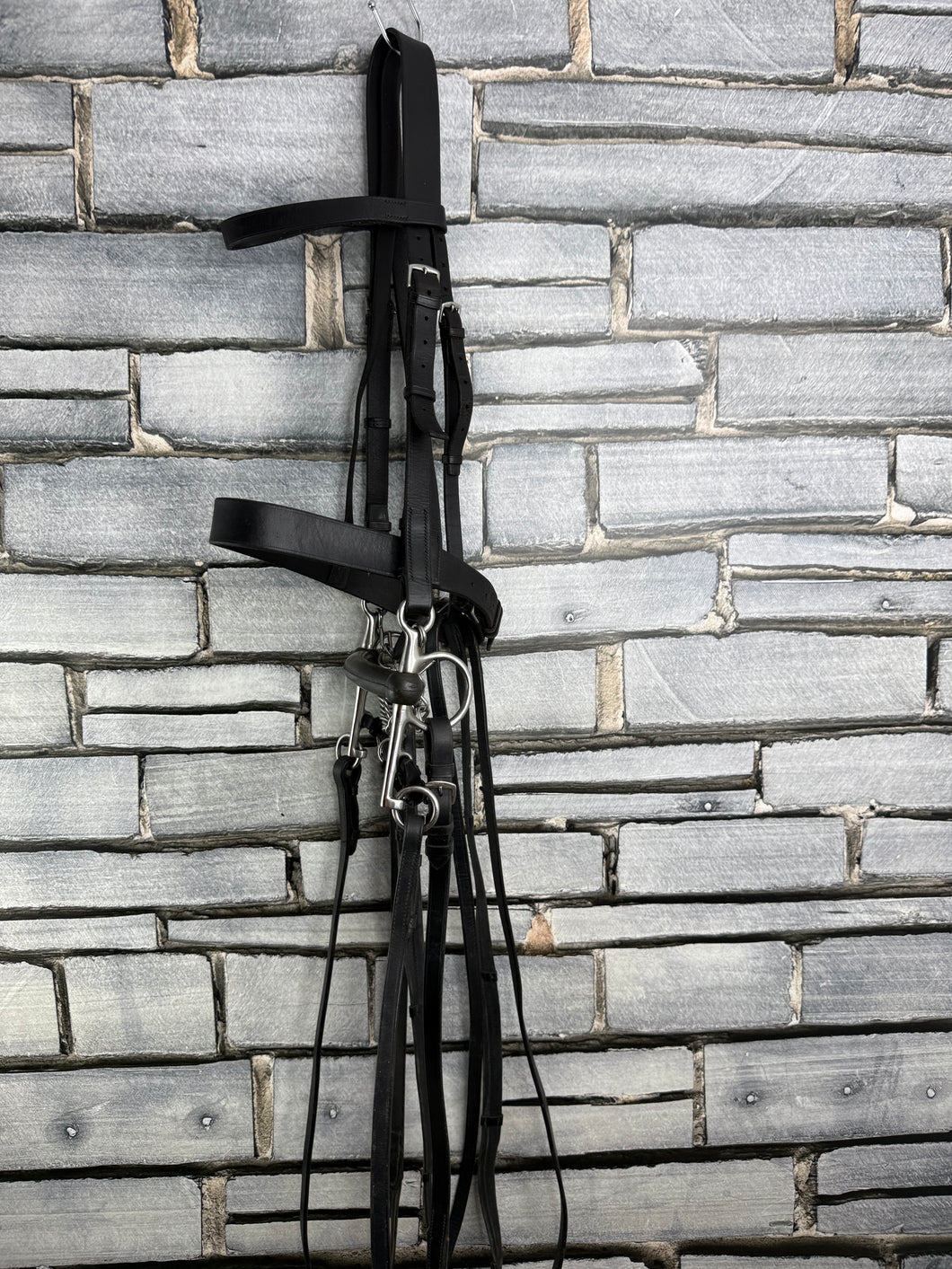 S/H English Hunter Complete Pelham Bridle - Black - Full