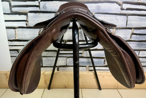 15” XW English Hoop Tree WH Pony  Show Saddle - Brown
