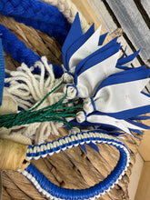 Load image into Gallery viewer, S/H Heavy Horse/Shire Ribbons, Flights &amp; Decoration - Blue/White