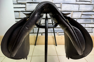 16 1/2” MW/Wide Jeffries Falcon English Event GP Saddle - Black