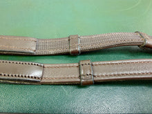 Load image into Gallery viewer, Leather Hide Wrapped SoftGrip Stopper Reins -Pony/Full- Brown/Black - Billet Ends - XC - Aberwiel