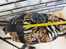 Load image into Gallery viewer, Tiny Fleece Shetland/Pony Pad Saddle -Complete with Girth &amp; Stirrups- Jungle/Animal Print