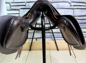 16 1/2” Global Saddlery English 1 1/4 St/8kg Weighted Racing Saddle - Brown