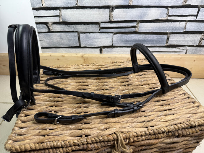 S/H Chunky English Flash Competition Bridle - Black - Full
