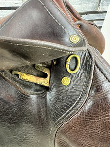 17 1/2” MW Bruno Del Grange Close Contact Jump Saddle - Brown