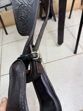 Load image into Gallery viewer, 15” Ornate Leather Western Saddle - Semi QH Bars - Brown
