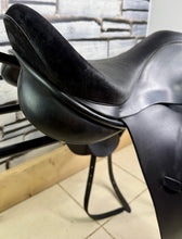 Load image into Gallery viewer, 17 1/2” Wide Ideal Suzannah Dressage Saddle - Black - Suede Seat &amp; Knees