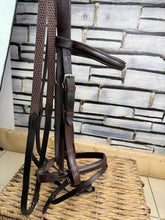 Load image into Gallery viewer, S/H Flash Noseband Bridle with Biogrip Reins -Full- Brown