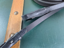 Load image into Gallery viewer, Schockemöhle Rubber Reins - Black Leather &amp; Grip - Full 54”