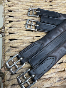 S/H English Atherstone Padded Leather Girth - Brown - 46”