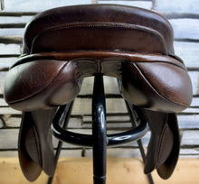 Load image into Gallery viewer, 17” Wide GFS English GP/Jump Saddle - Brown - Square Cantle