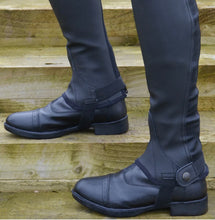 Load image into Gallery viewer, Childs HY Synthetic Combi Leather Half Chaps - Black/Brown