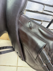 17” MW Excelle/Walsall Riding English Monoflap Jump Saddle - Brown