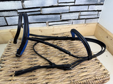 Load image into Gallery viewer, S/H Flash Noseband Bridle -Full- Black/Blue