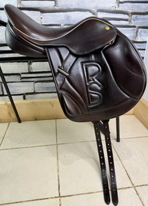 16 1/2” Wide R.S. Saddles Excelle Monoflap Jump Saddle - Brown