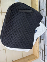 Load image into Gallery viewer, S/H 2 x Shires Cotton Dressage Saddlecloths - Black &amp; White
