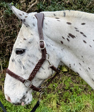 Load image into Gallery viewer, Comfort Leather Headcollar -Serenity Poll Relief- Plaited Nose -S/Pony/Cob/F