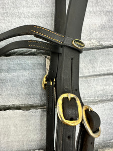 S/H In-hand Heritage Showing Bridle - Black/Brass - Full