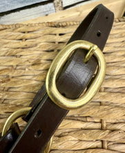 Load image into Gallery viewer, Foal/Mini Adjustable Leather Headcollar - Brown/Brass Fittings