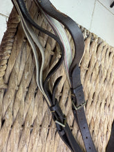 Load image into Gallery viewer, S/H Elasticated Leather Side Reins - Full - Brown