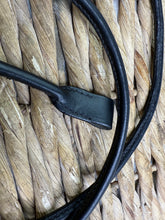 Load image into Gallery viewer, Rolled Leather In-Hand Show Lead with Brass Chain - Black