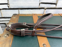 Load image into Gallery viewer, Rolled Flash Dressage Snaffle Bridle - Brown/Tan -Cob Size