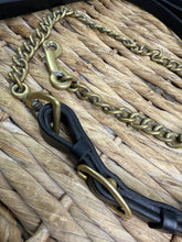 Load image into Gallery viewer, S/H English Heavy Brass Stallion Chain with Leather In Hand Lead