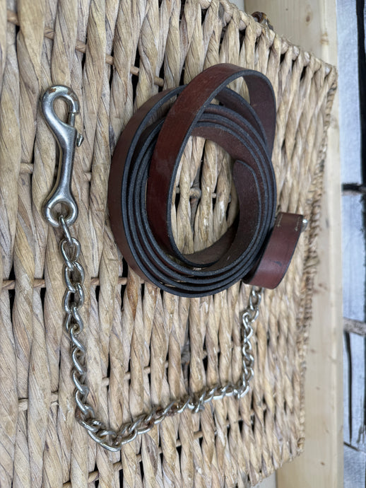 S/H In-hand Leather Showing Lead with Chain - Brown