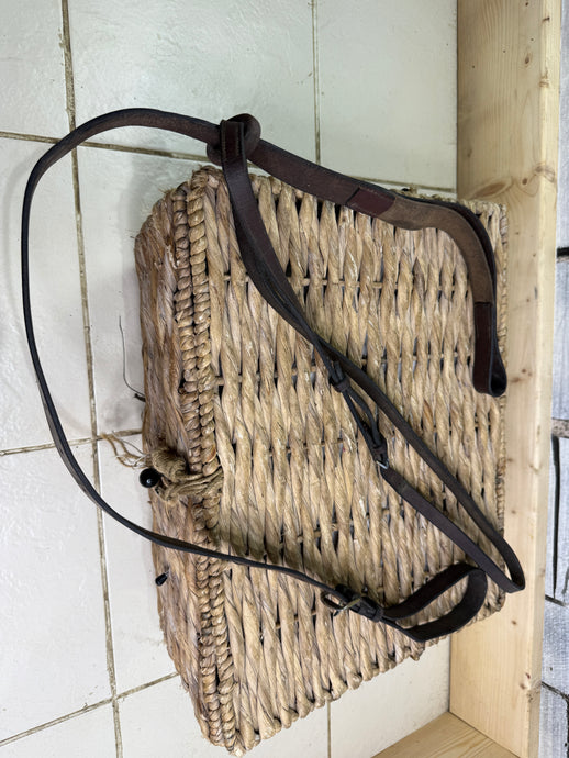 S/H Elasticated Leather Standing Martingale -Brown- Full